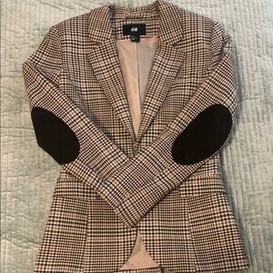 H&M Plaid Fitted Blazer